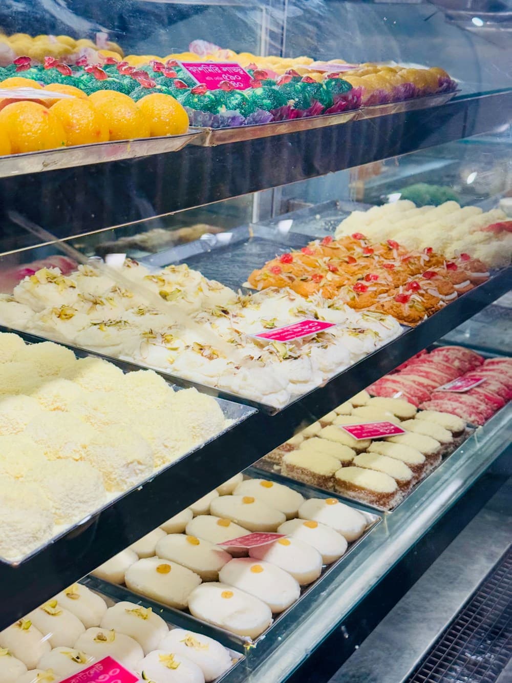 Trays of Bengali sweets